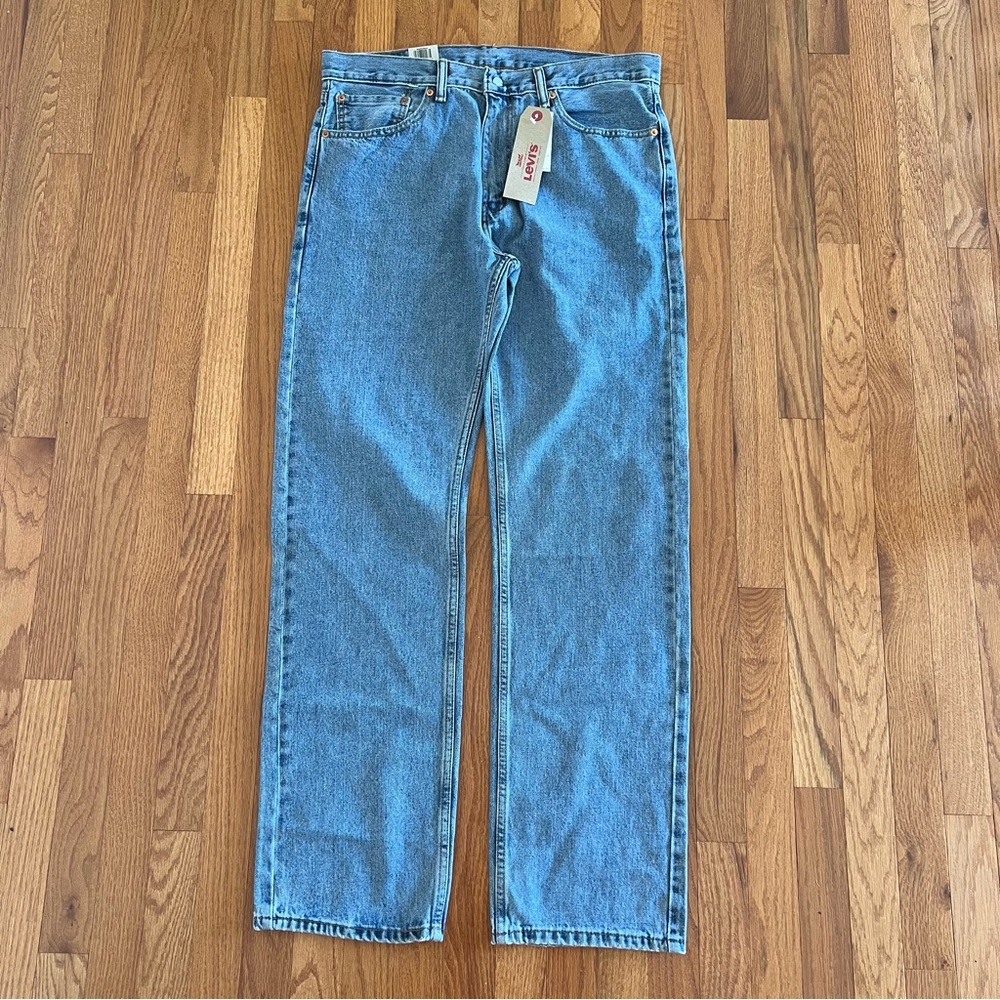 #1 NEW 36Wx34L LEVI'S Men Jeans 505™ Regular Fit Straight Leg Light Wash 5054834